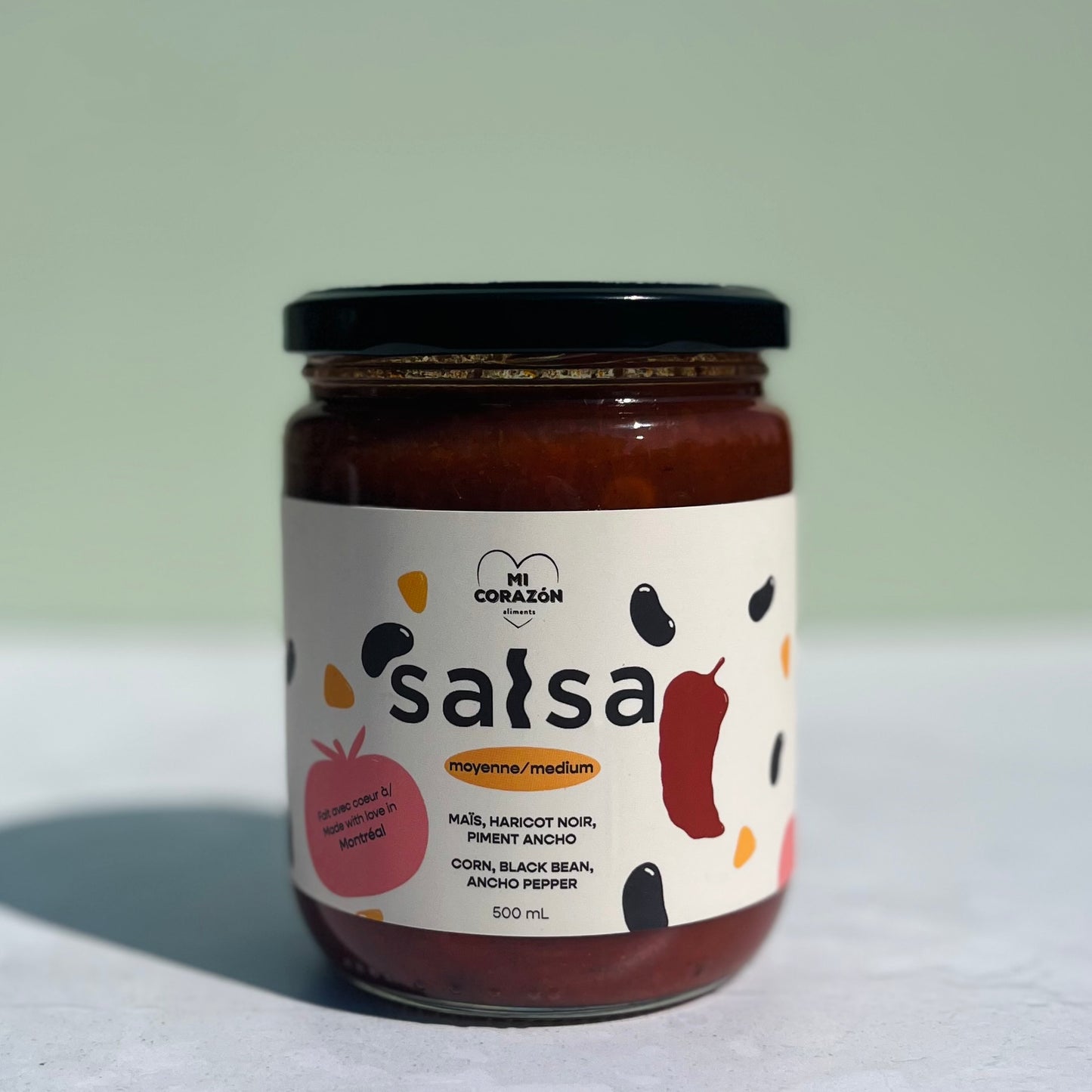 Salsa maïs, haricot noir, piment ancho