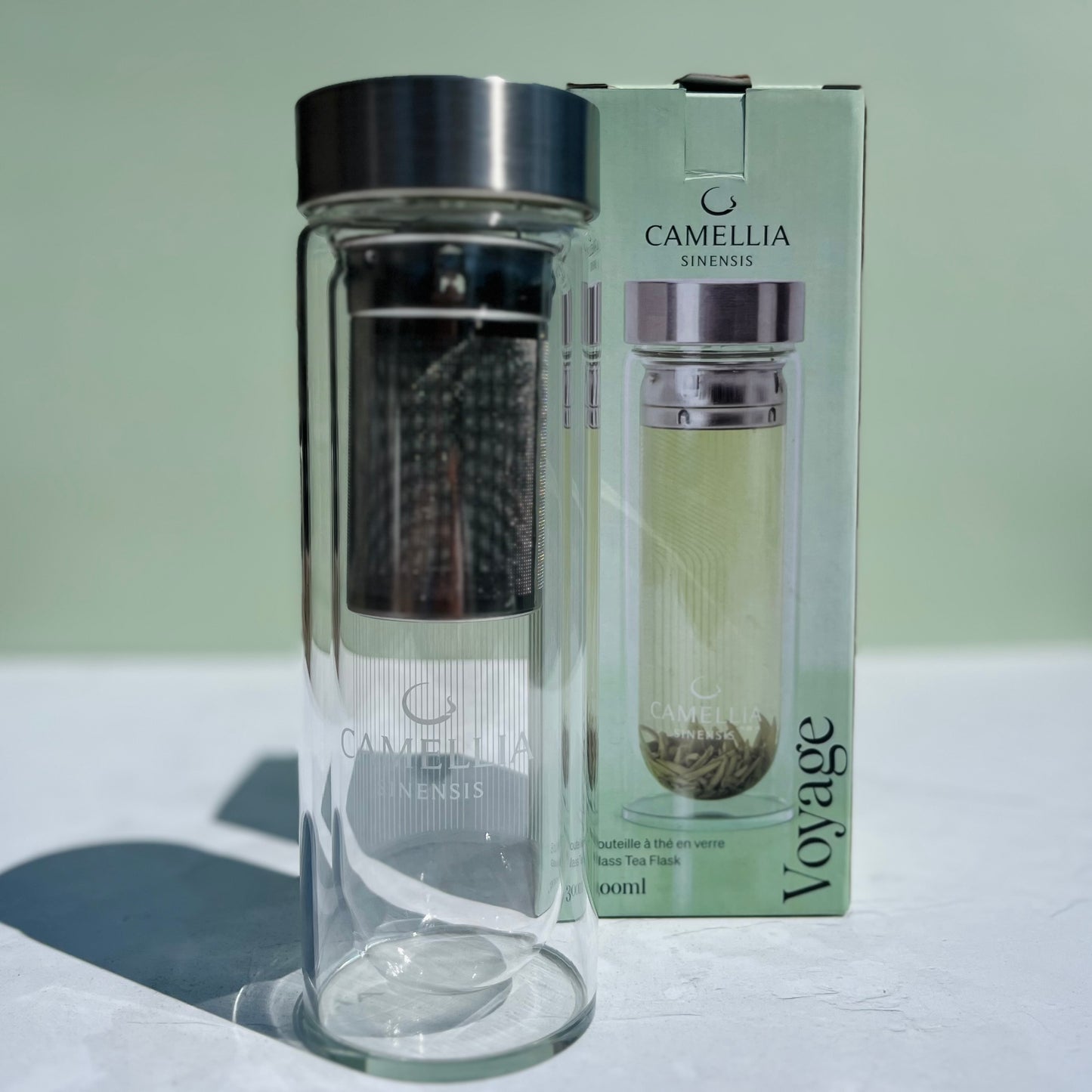 Bouteille à thé en verre Camellia Sinensis