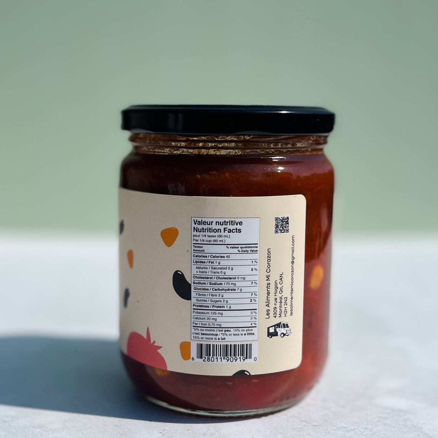 Salsa maïs, haricot noir, piment ancho