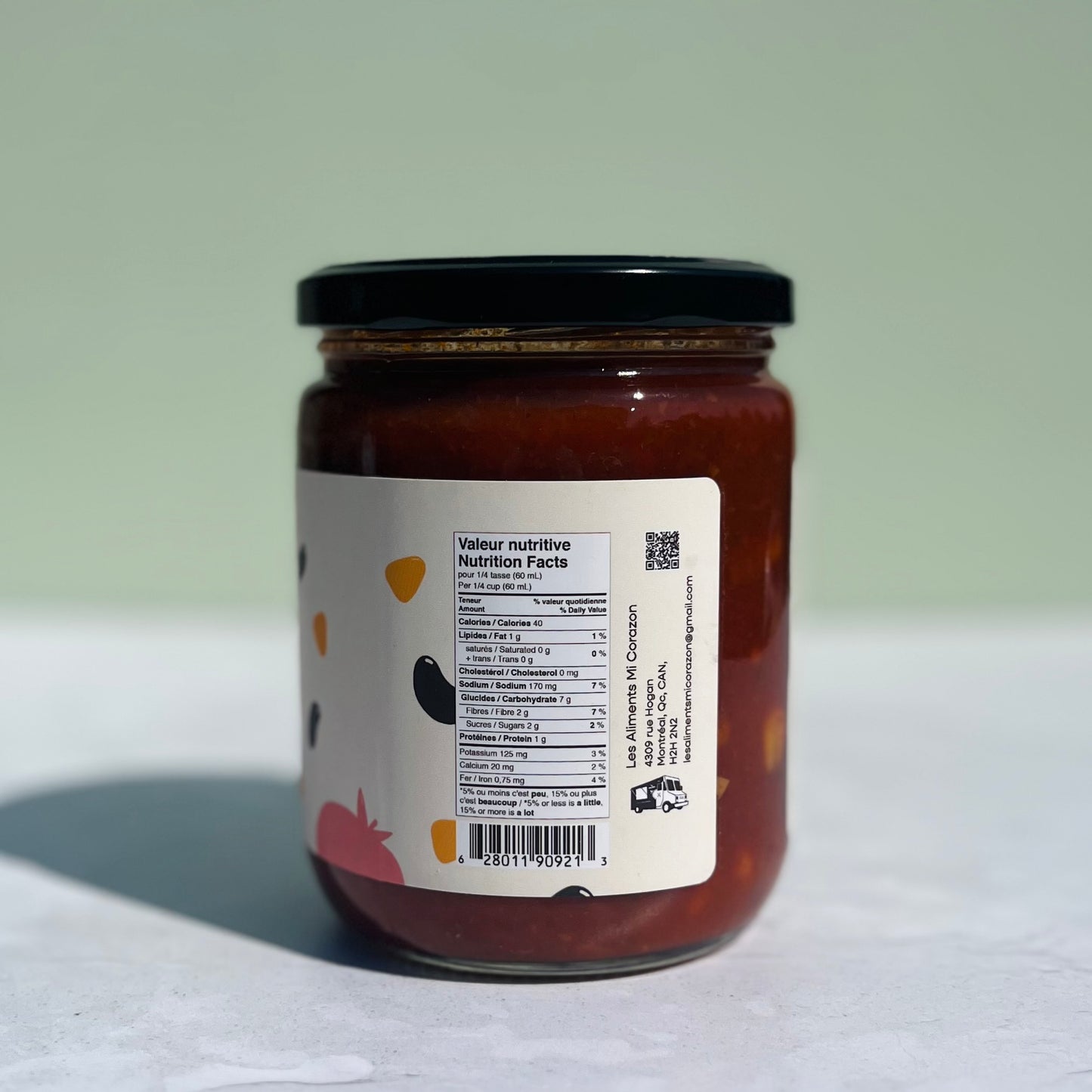 Salsa maïs, haricot noir, piment ancho