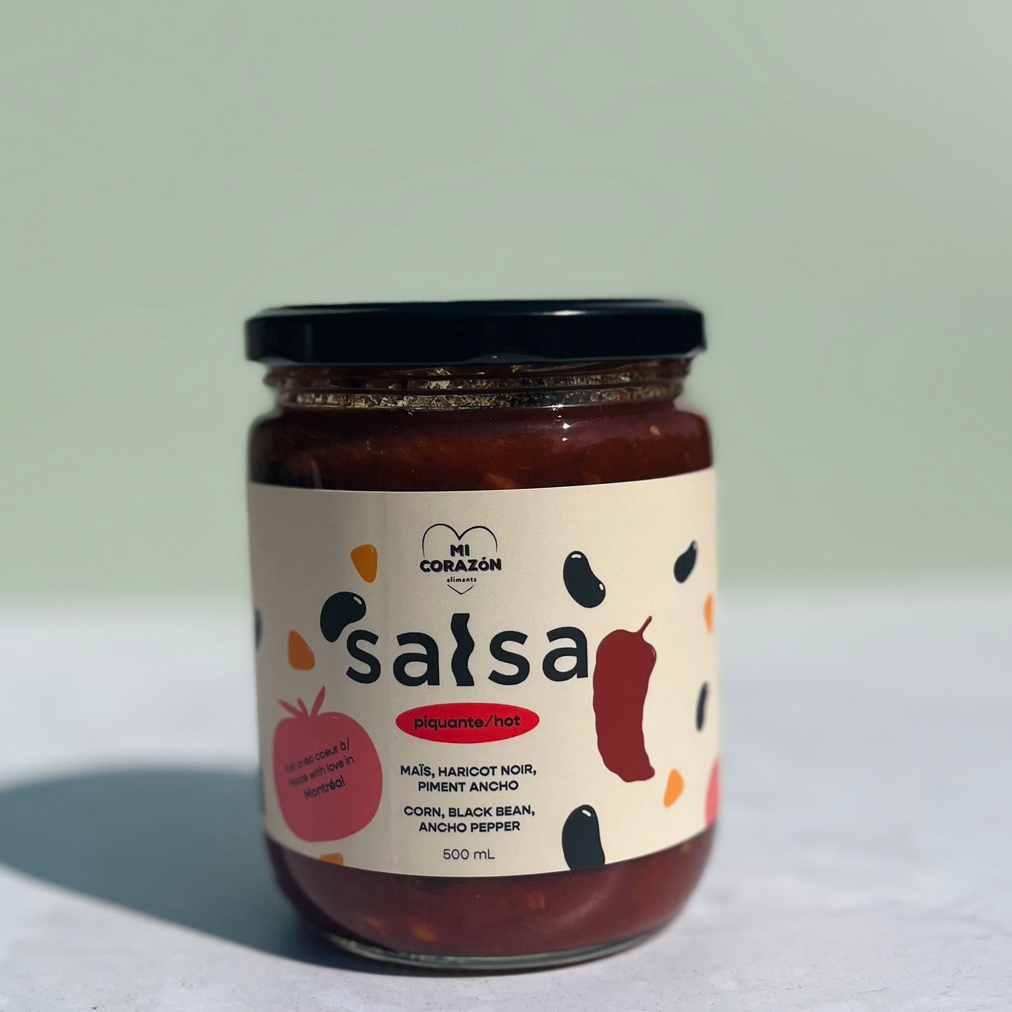 Salsa maïs, haricot noir, piment ancho