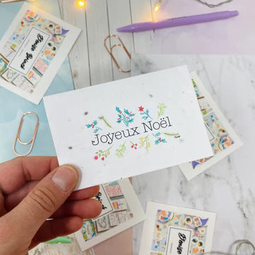 Carte de souhaits en papier ensemencé - Édition Noël