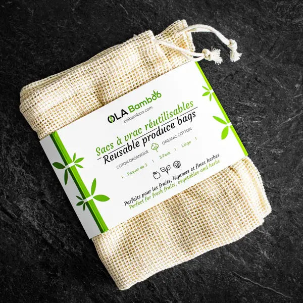 Sac à vrac réutilisables en filet