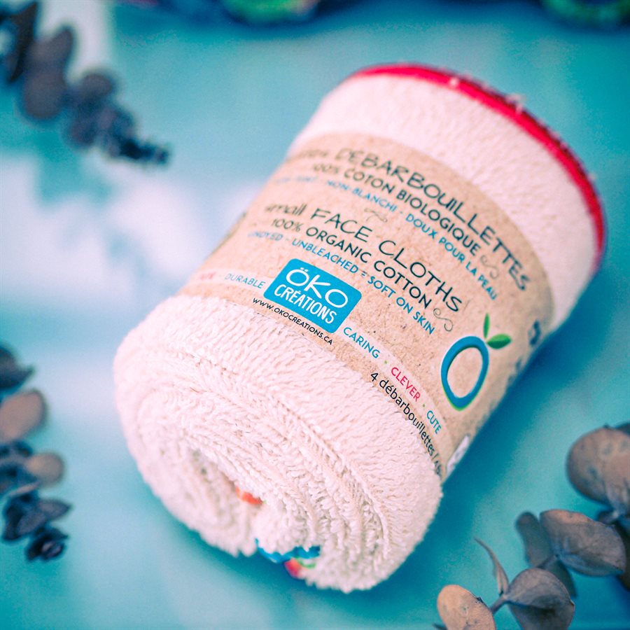 Petites débarbouillettes de coton biologique