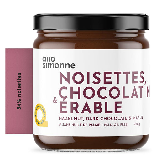 Tartinade Noisettes, Chocolat noir & Érable
