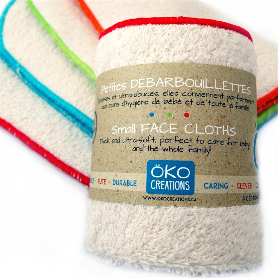 Petites débarbouillettes de coton biologique