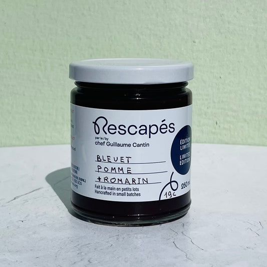 Tartinade Pomme, bleuets et romarin (consigne 0,50$)