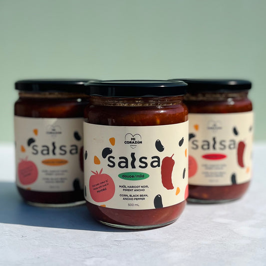 Salsa maïs, haricot noir, piment ancho