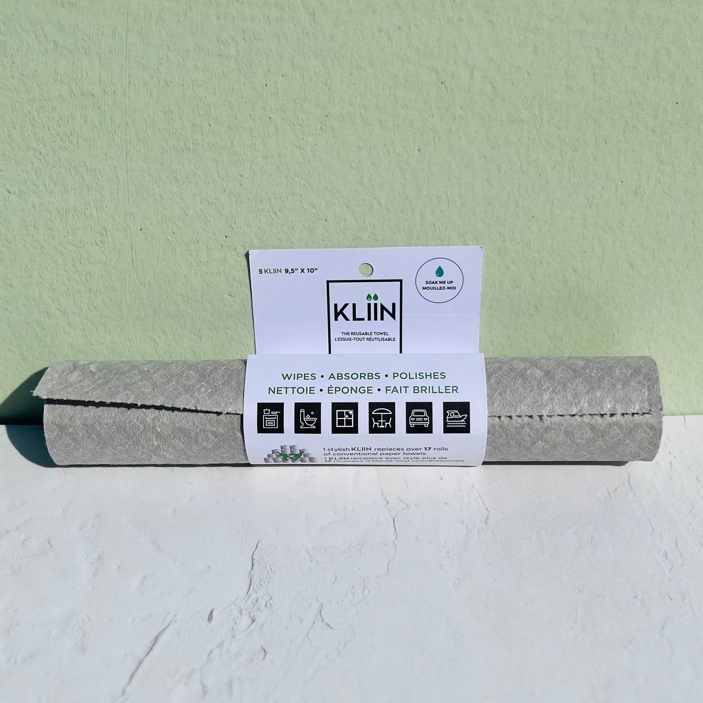 Rouleau d'essuie-tout réutilisables compostables