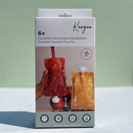 Ensemble de 6 pochettes alimentaires à bec réutilisables
