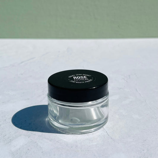 Pot rond en verre couvercle noir Rose Citron - Contenant