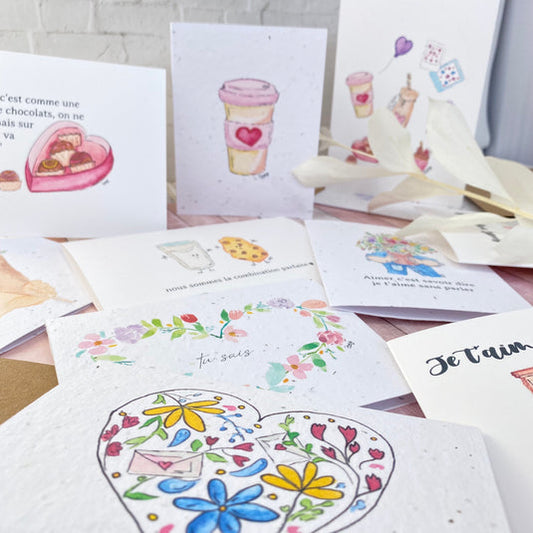 Carte de souhaits en papier ensemencé