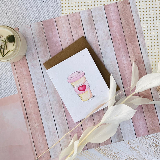 Carte de souhaits en papier ensemencé