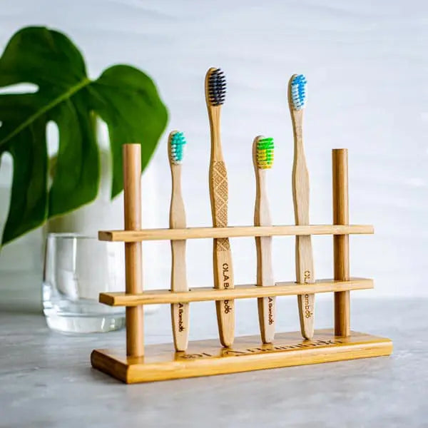 Porte-brosse à dents en bamboo