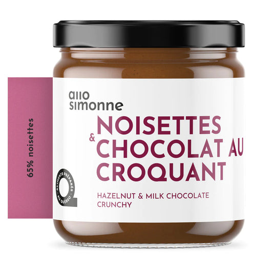 Tartinade Noisettes, Chocolat au Lait Croquant